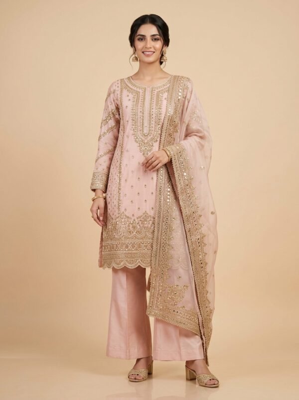 Gulaab Raw Silk Kurti Set - Front