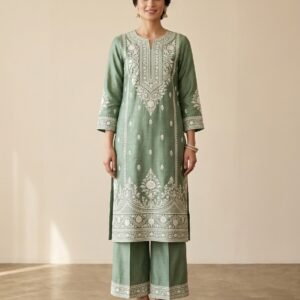 Zahra Mint Tilla Set - Front