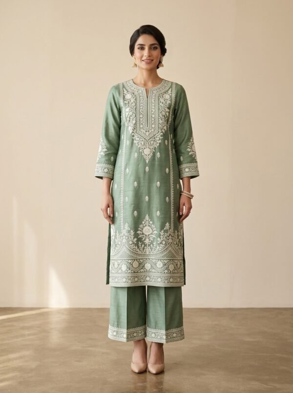 Zahra Mint Tilla Set - Front