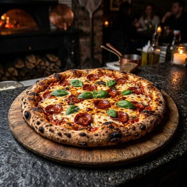 Wood-Fired Artisanal Pepperoni Pizza